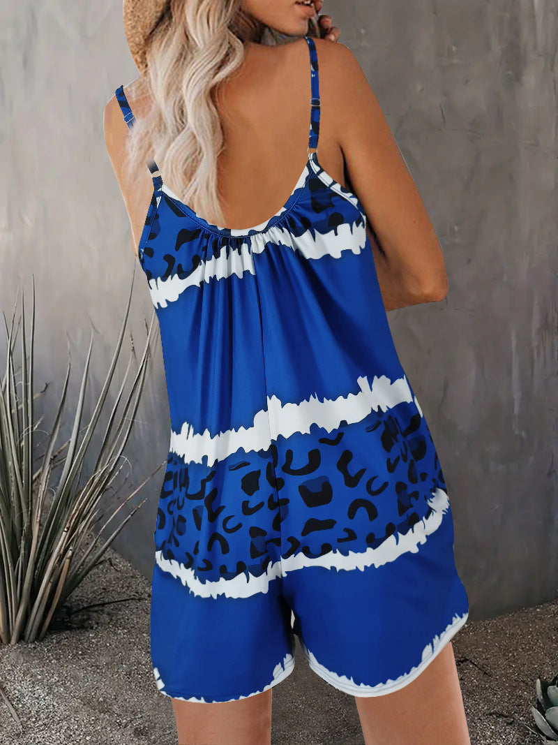Leopard Print Jumpsuit Women's Summer Dress