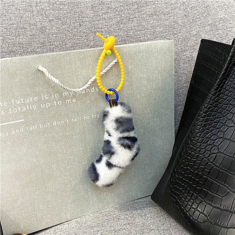 Fuchsschwanz Plüschtasche Niedlicher Leopard Plüsch-Anhänger