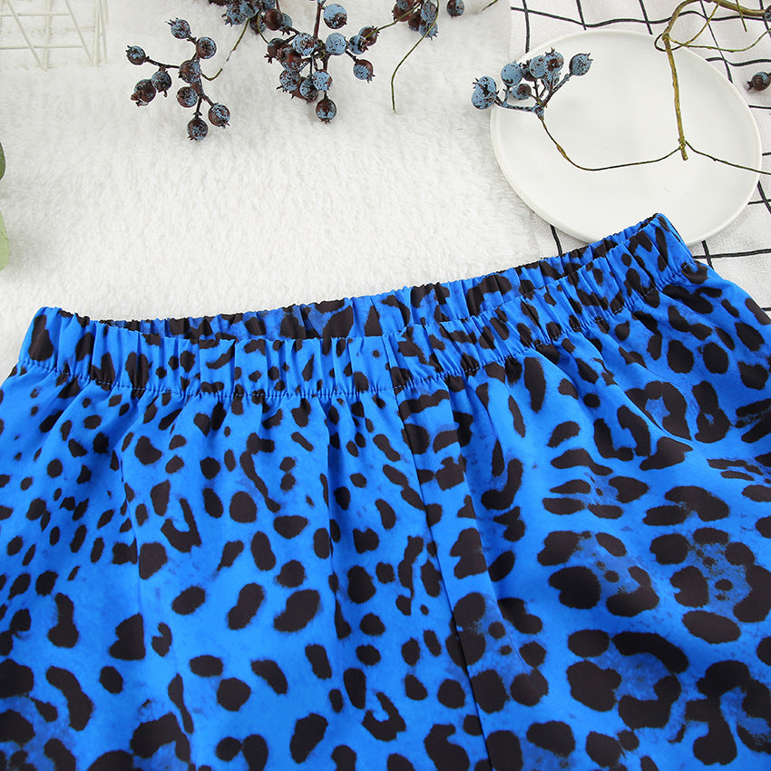 Fashion Leopard Print Pajamas Suit Women