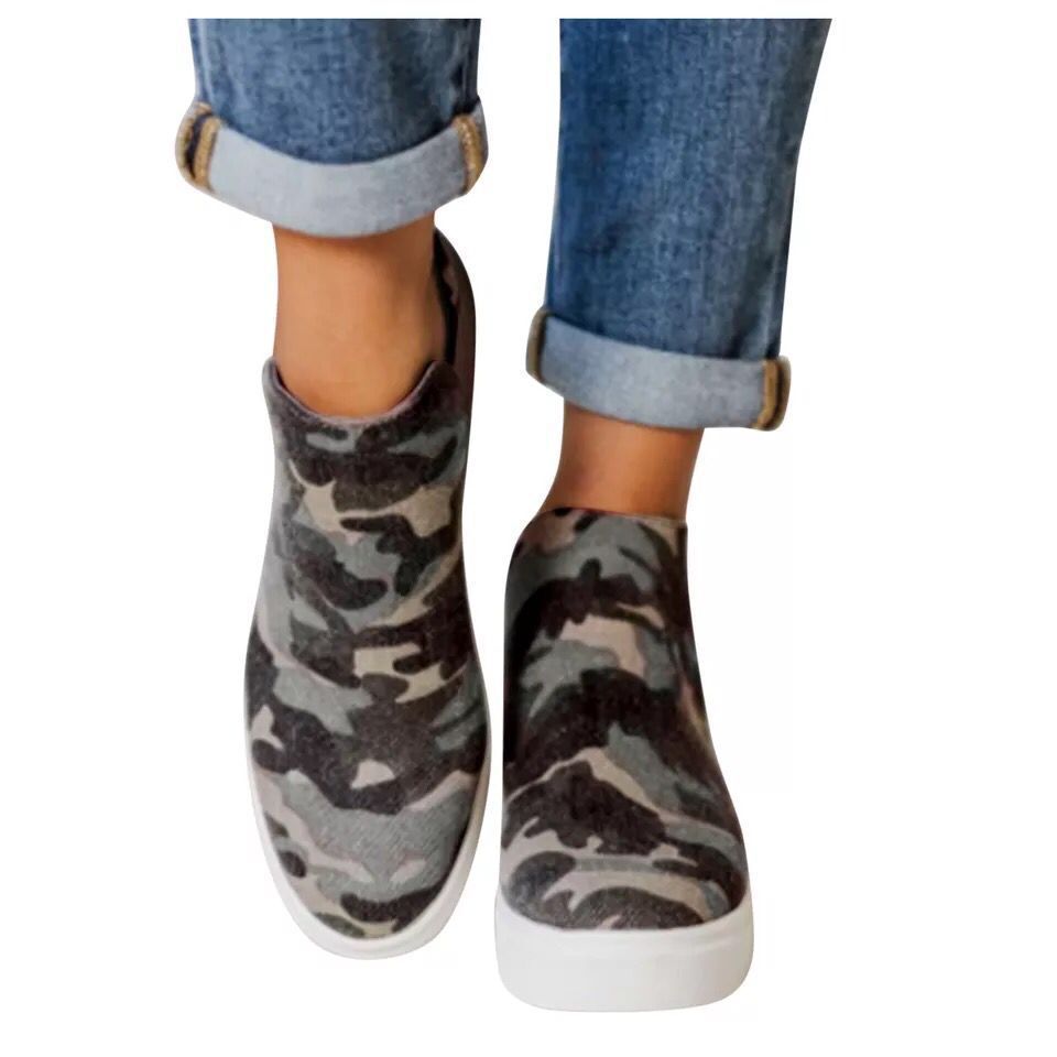 Dick-sohlige Frauen flach-sohlige Freizeitschuhe Leopard Print Lazy