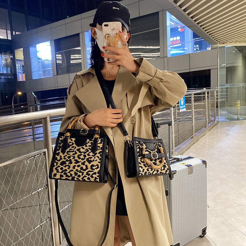 Leopardenmuster Kleine quadratische Tasche Handtasche