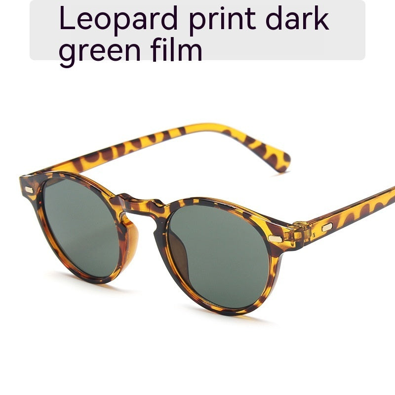 Herren Retro Mitin Small Frame Leopard Farbe Mode Sonnenbrille