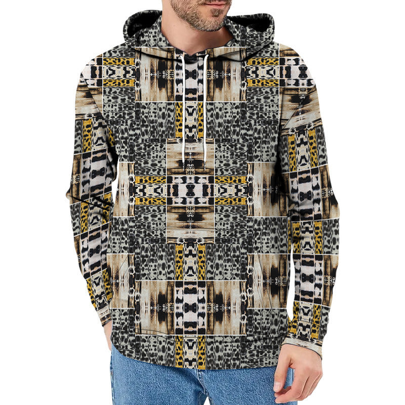 Herren Street Fashion Pullover mit Leopardenmuster