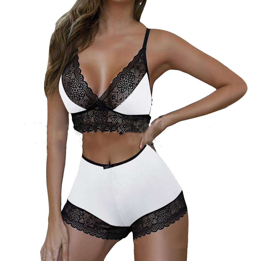 Sexy Leopard Lace Stitching Zweiteiliger Anzug Sexy Lingerie