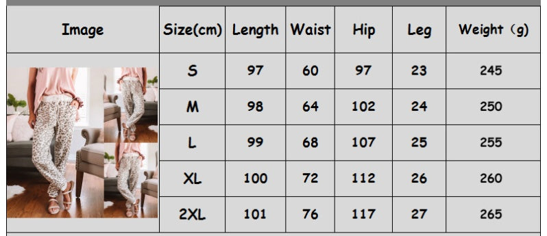 Women's Fashion Leopard Print Casual Trousers