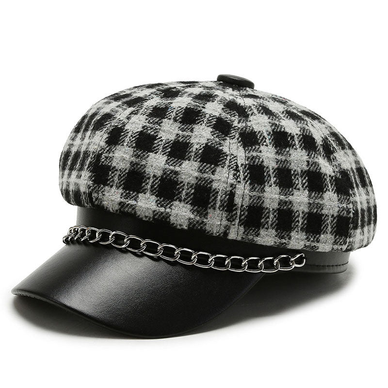 Mode Retro Persönlichkeit Leopard Achteckiger Hut