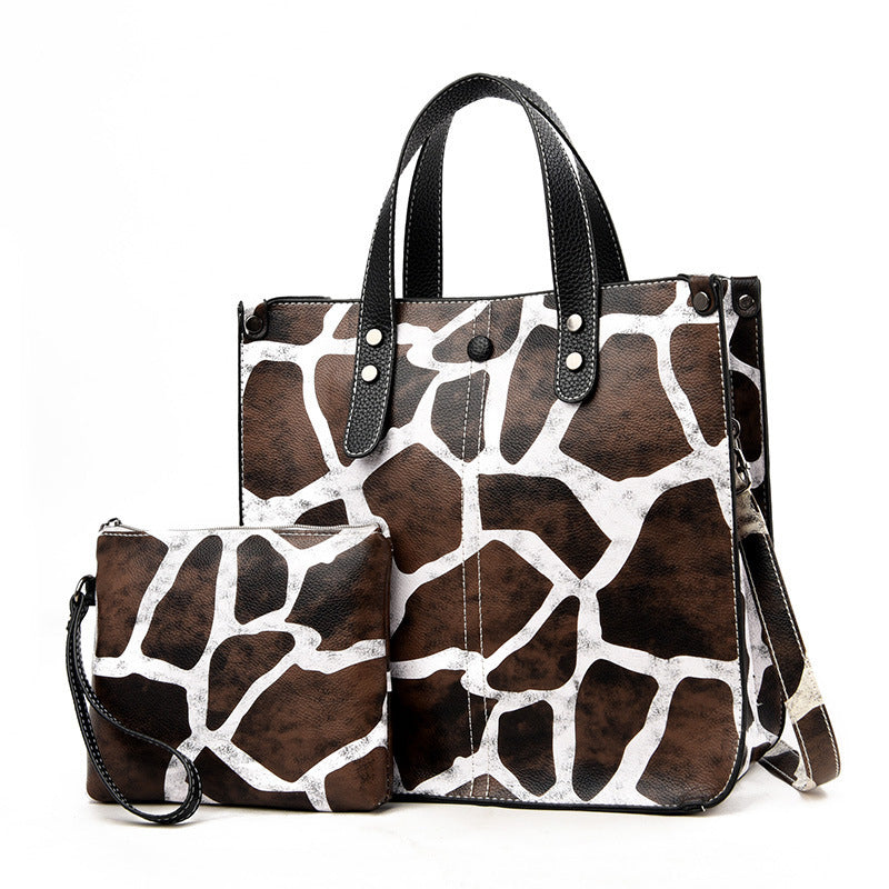Neu Geometrische Leopardenmuster Mutter Tasche zweiteilige Set