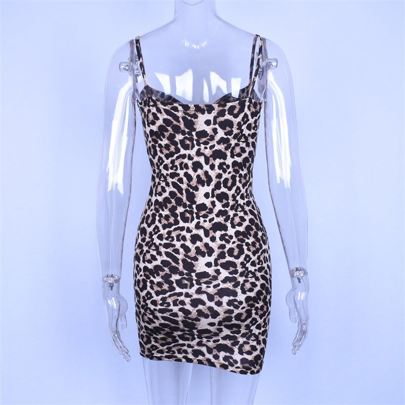 Leopard bow tie tube dress