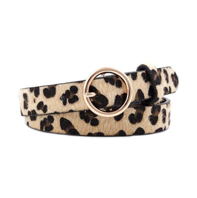 Mode runder Knopf Leopard Style Zebra Snake Belt