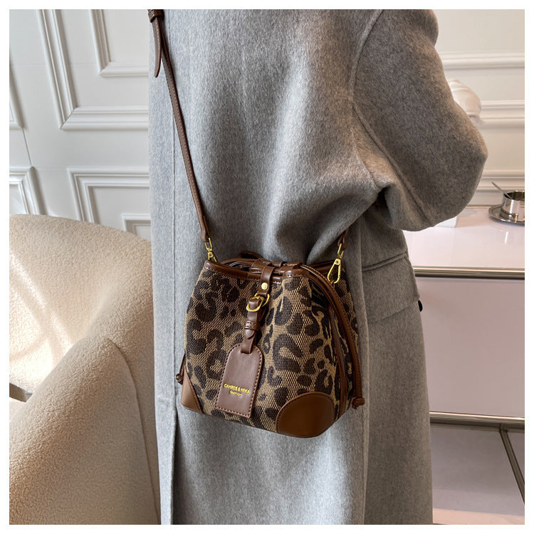 Retro Kleine Tasche Weibliche Mode Leopard Print