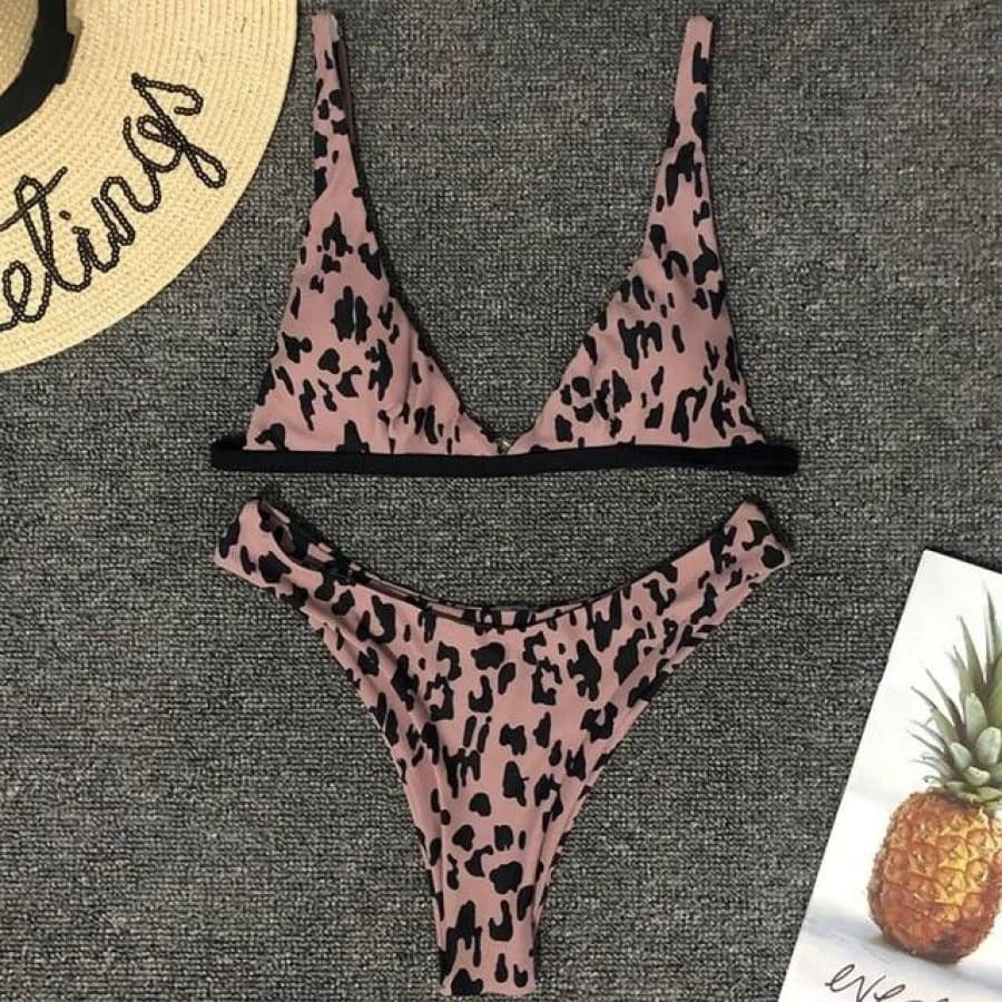 Entblößter Bikini sexy Leopardenmuster