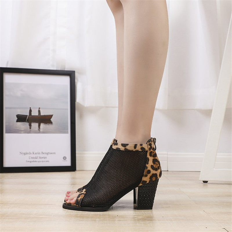 Thick leopard female sandals