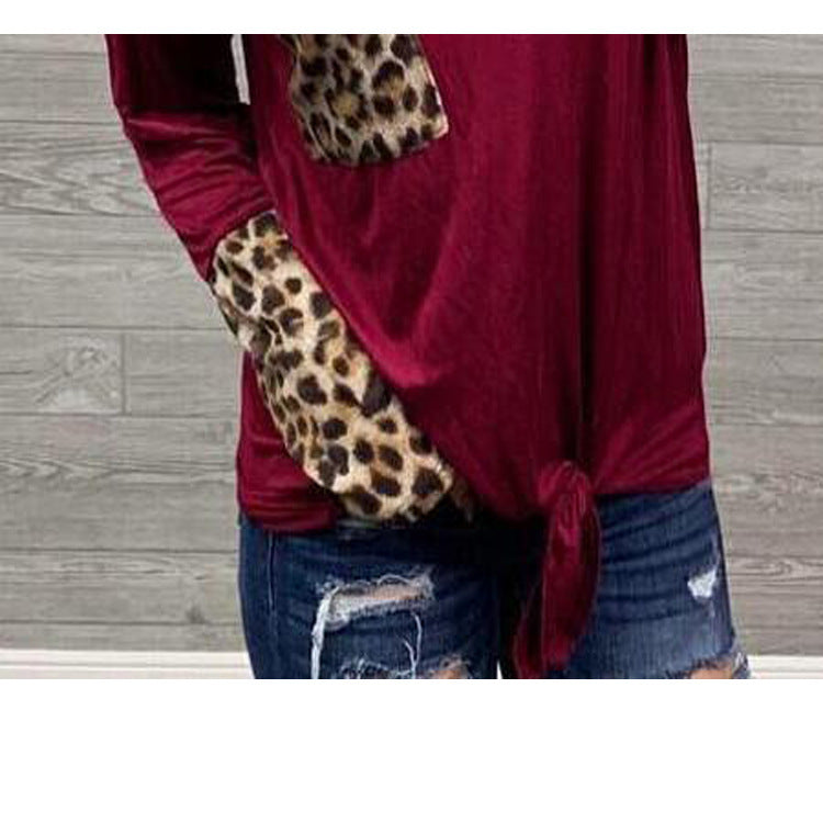 Taschen-T-Shirt mit Leopardenmuster