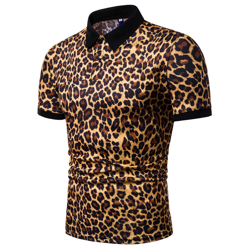 Leopard Print T-Shirt für Männer mit kurzen Ärmeln