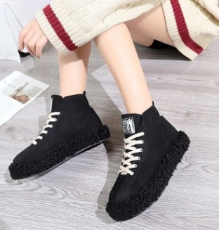 Flache High-Top-Schuhe mit Leopardenmuster