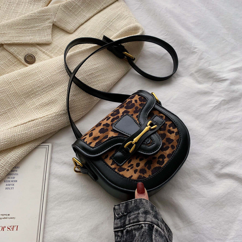 Plaid Mode Leopard drucken weichen Griff Umhängetasche