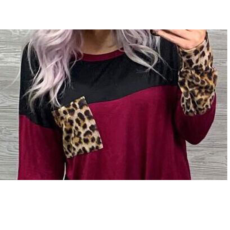 Taschen-T-Shirt mit Leopardenmuster