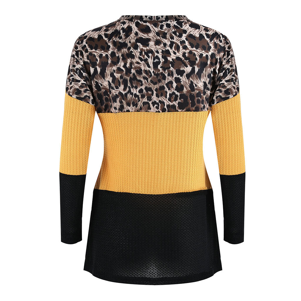 Leopard-print casual sweater
