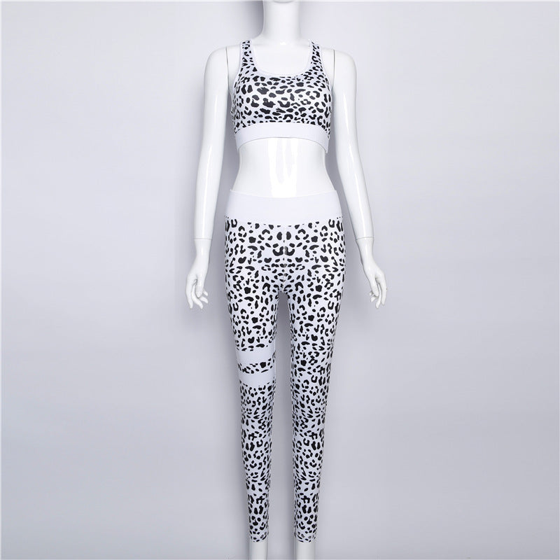 Weste Leopardenmuster Yoga-Sportanzug
