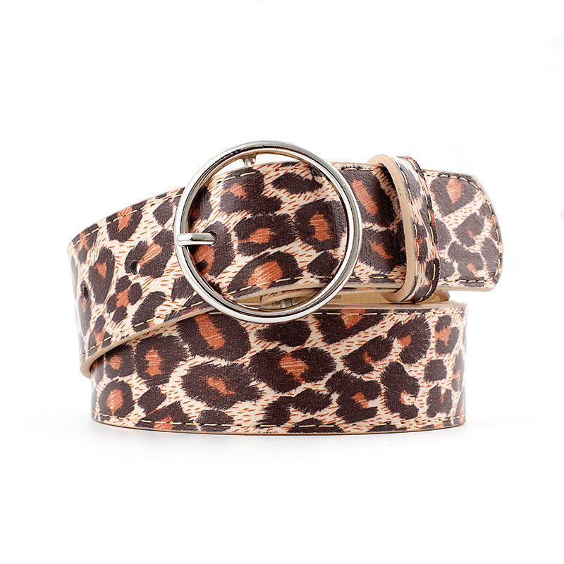 Damen lässig Leopard Print PU Gürtel