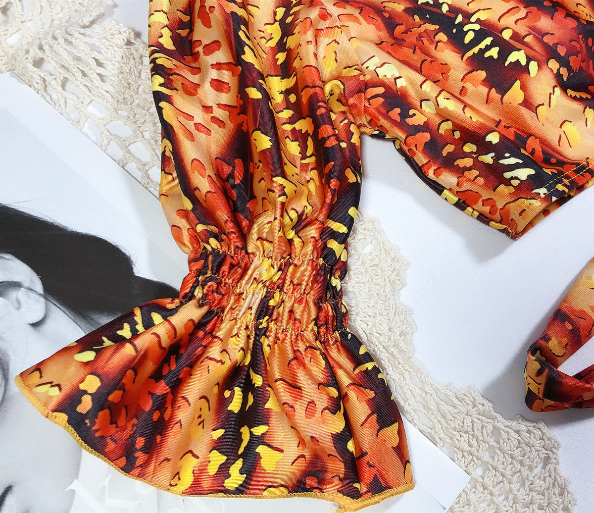 Leopardenmuster Bikini weiblich geteilt