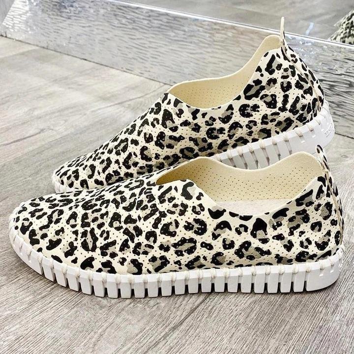 Leopardenmuster Einzelne Schuhe Schlangendruck Wohnungen
