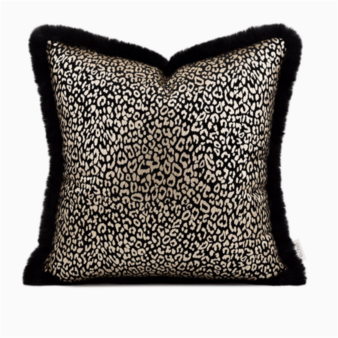 Champagne White Leopard Print Sofa-Kissen