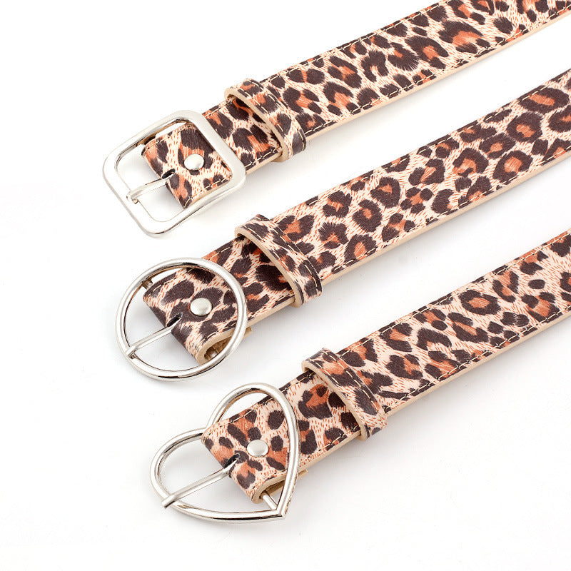 Damen lässig Leopard Print PU Gürtel
