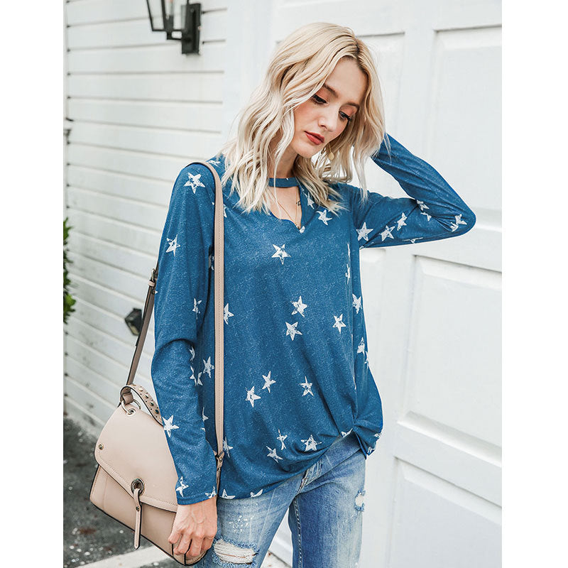 Hollowed-out leopard-print tops