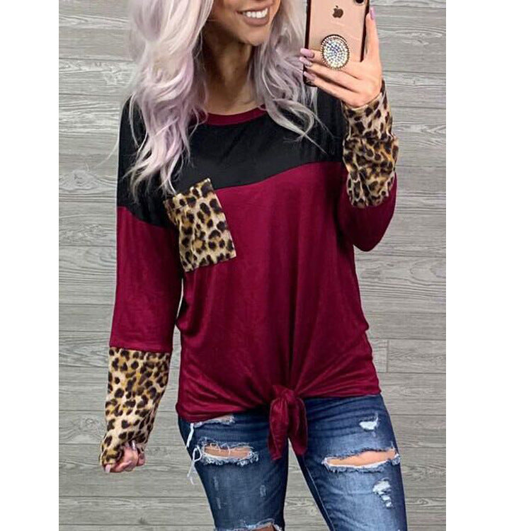 Taschen-T-Shirt mit Leopardenmuster
