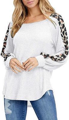 Leopard waffle patch top