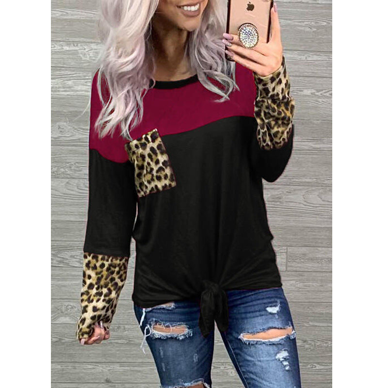 Taschen-T-Shirt mit Leopardenmuster