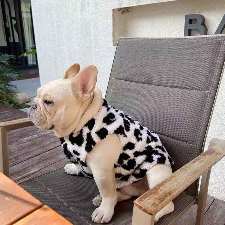Cashmere thickened cow leopard pet's vest