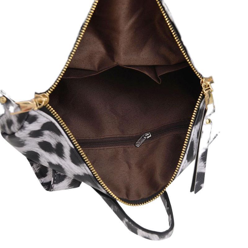 Frosted PU weiche Oberfläche Retro große Kapazität Leopard Print Backpack