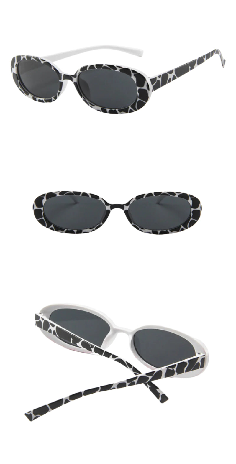 Europäische und amerikanische Mode Oval Frame Sonnenbrillen Cow Farbe Trendy Sonnenbrillen