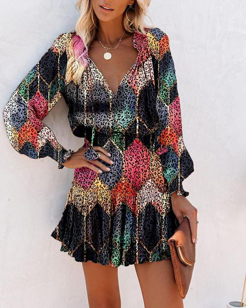 Europäisches und amerikanisches Damen-Kleid mit Leopardenmuster