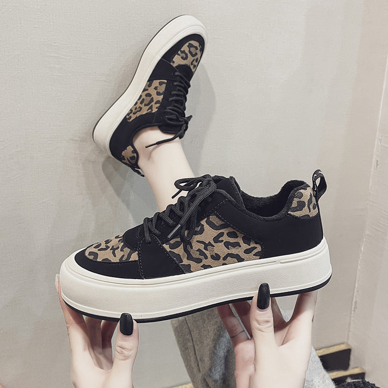 Damen Low-Top Plus Kaschmir Leopard Print Freizeitschuhe