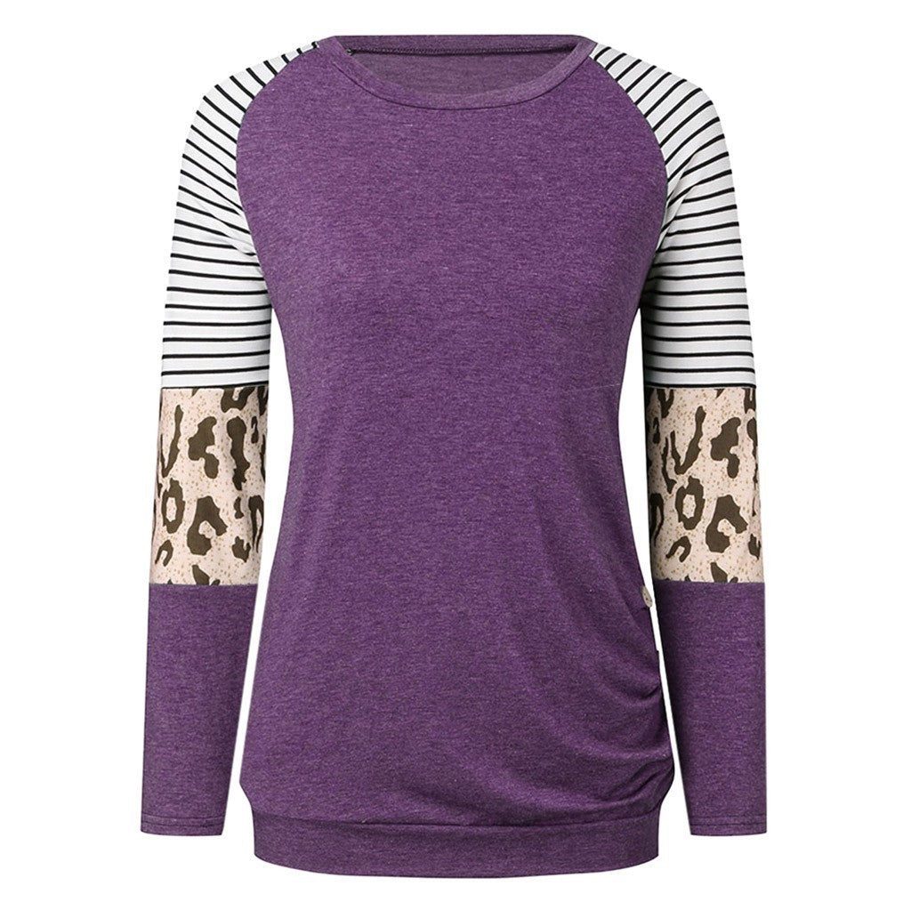 European And American Leopard Stripes Sweater