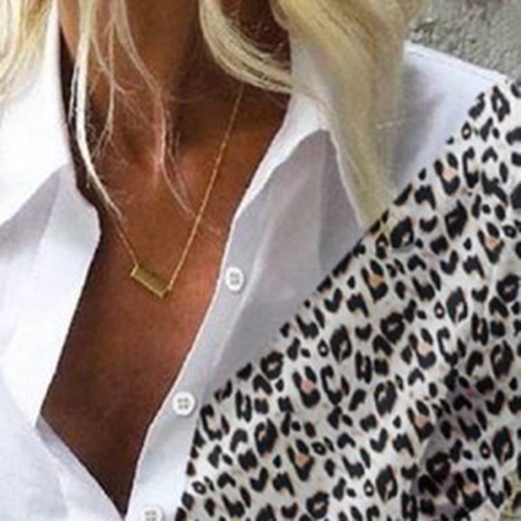 New Fashion Printed Leopard Print Loose Ladies Shirt