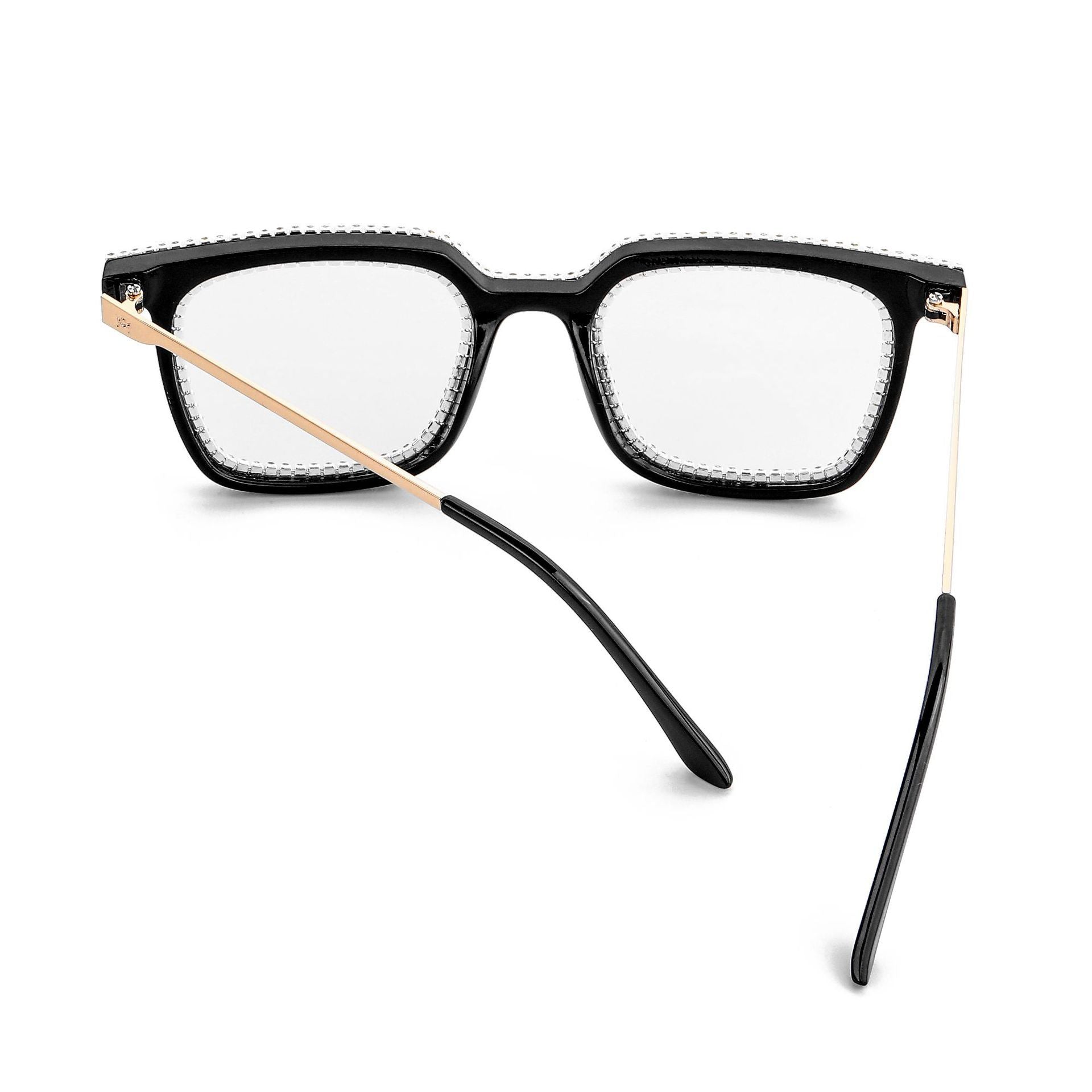 Quadratischer Punkt Bohrer Sonnenbrille Leopard Muster Rahmen Diamant Mode Sonnenbrille