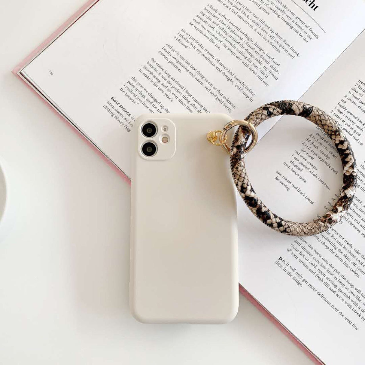 Kompatibel mit Apple, Mode Leopard Print Ring Anhänger Telefon Fall