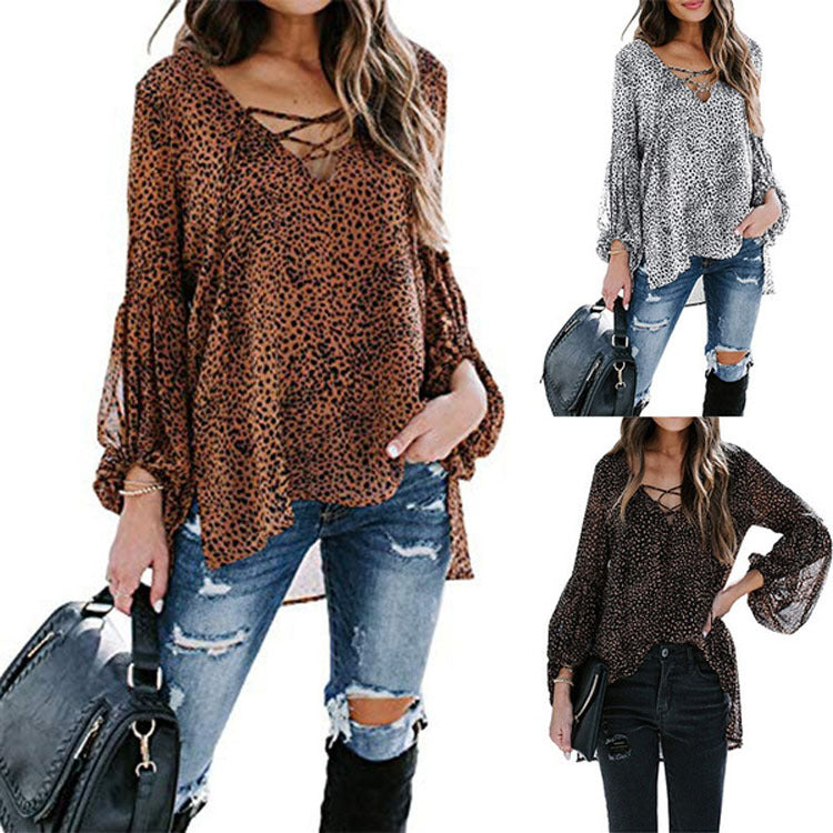 Leopard Print Long-sleeved Shirt