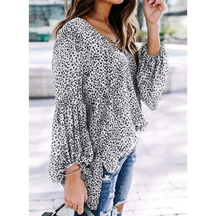 Leopard Print Long-sleeved Shirt