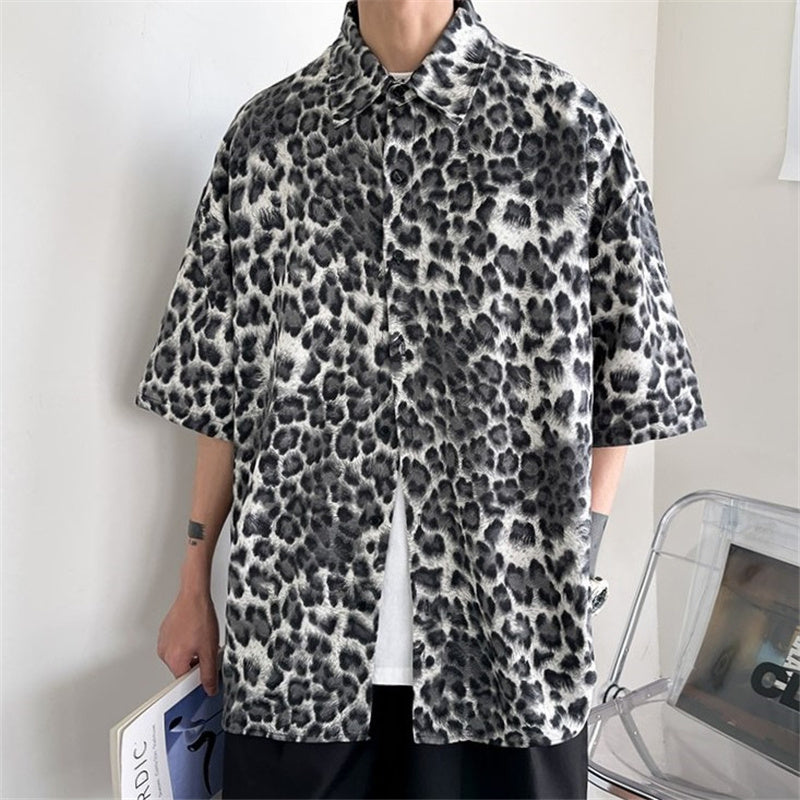 Kurzarmhemd mit Leopardenmuster Men's Trend