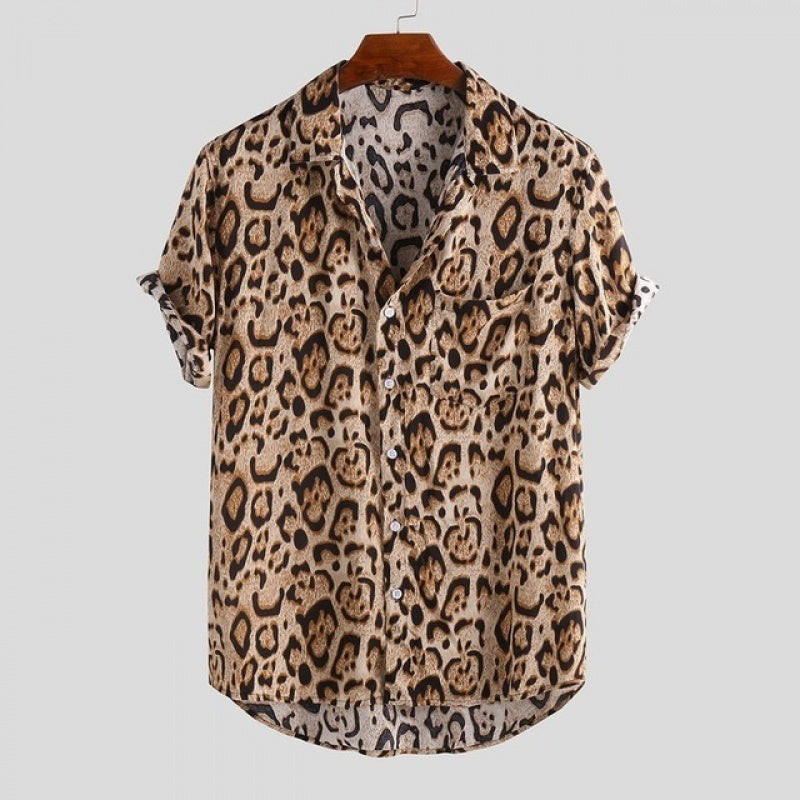 Europäische und amerikanische Mode Leopard Print Shirt