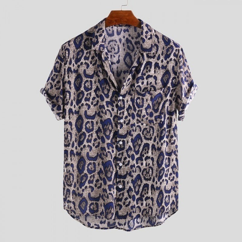 Europäische und amerikanische Mode Leopard Print Shirt