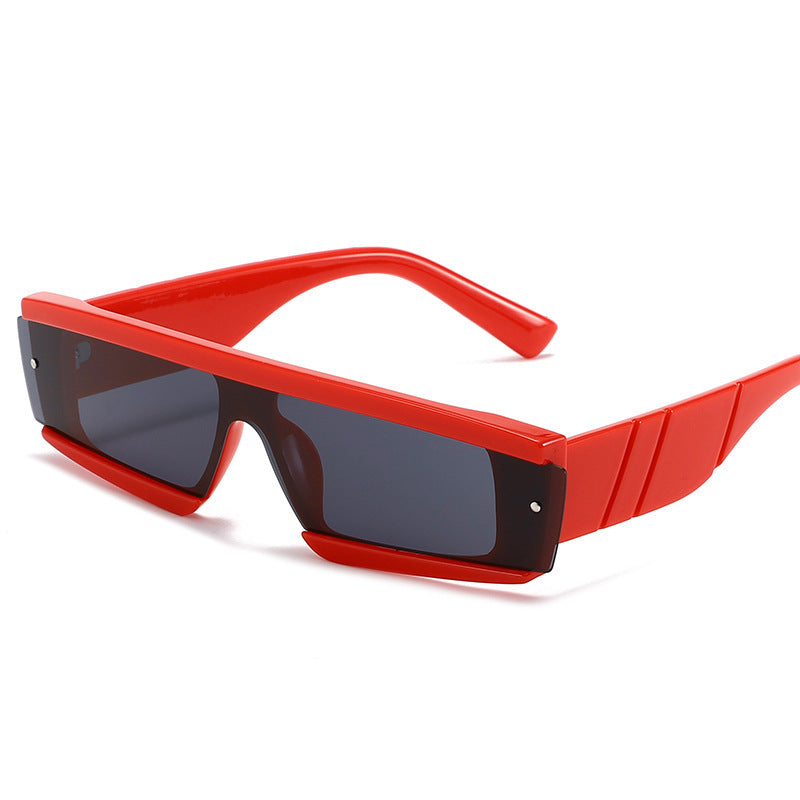 Einteilige Farbe Sonnenbrille Sommer Jelly Farbe Trend Sonnenbrille Netz Rot Moderne Persönlichkeit Brillen