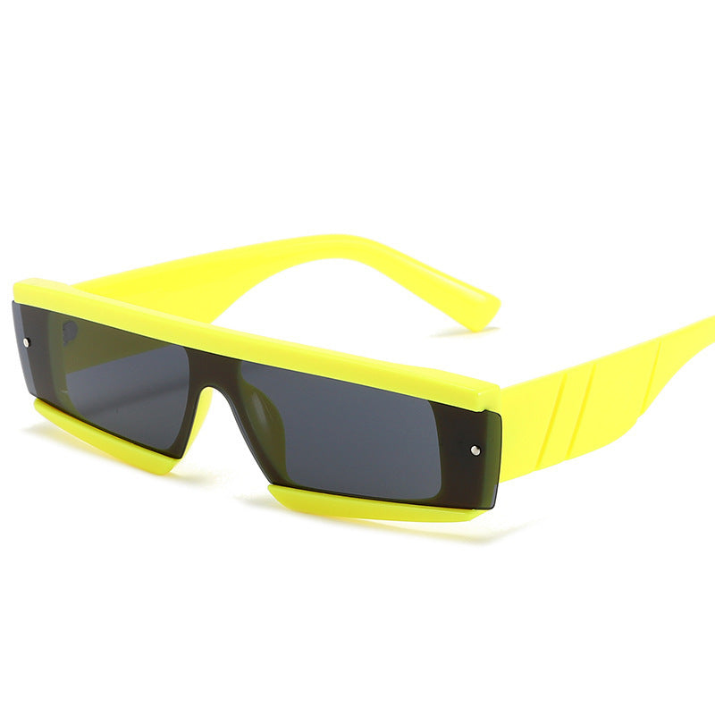 Einteilige Farbe Sonnenbrille Sommer Jelly Farbe Trend Sonnenbrille Netz Rot Moderne Persönlichkeit Brillen