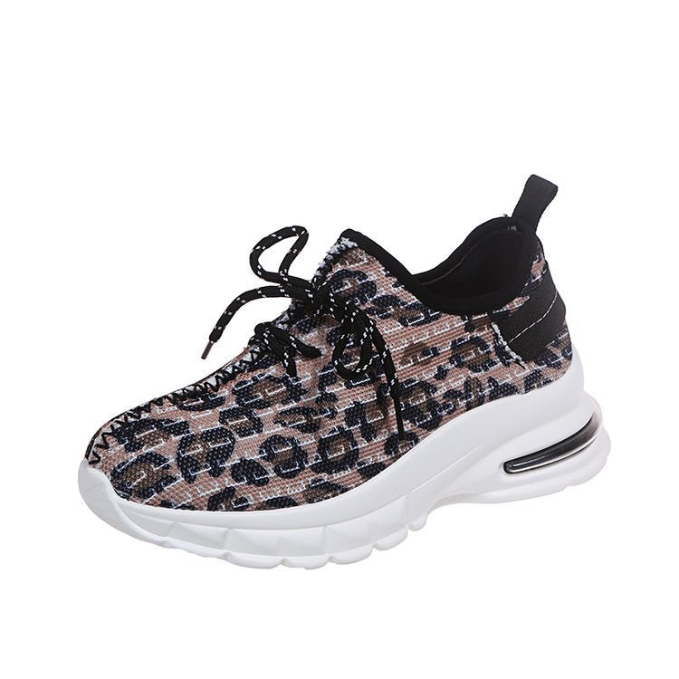 Große Größe Leopard Print Frauen Schuhe Dick-sohlige Casual Europäischen und amerikanischen