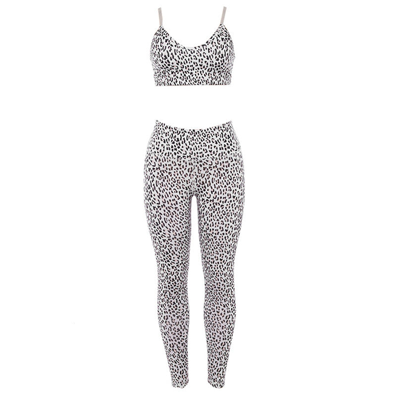 Sexy Leopard Print Sling Print Yoga-Sportanzug für Frauen